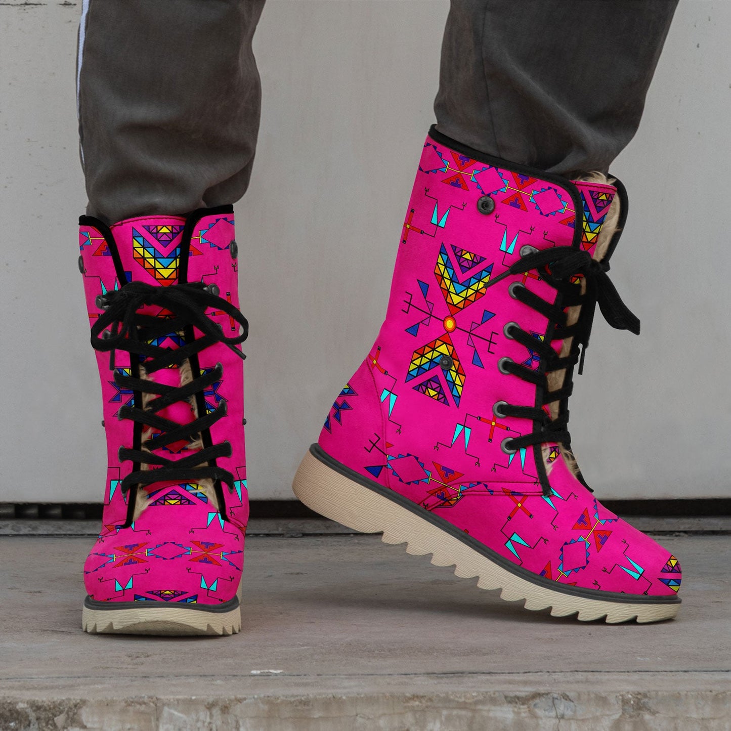 Rainy Chief Rainbow Hot Pink  Polar Winter Boots