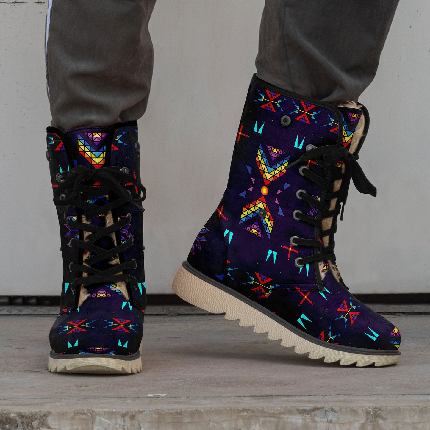 Rainy Chief Rainbow Dark Purple Polar Winter Boots