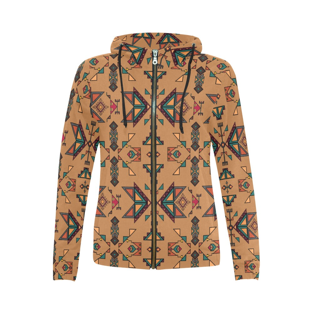 Arrow Dawn Brown Full Zip Hoodie for Women