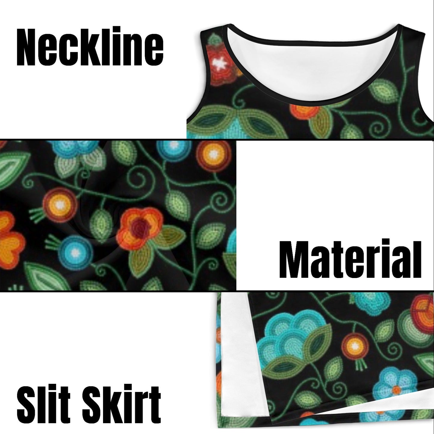 Prairie Fire Petals Black Phaedra Dress