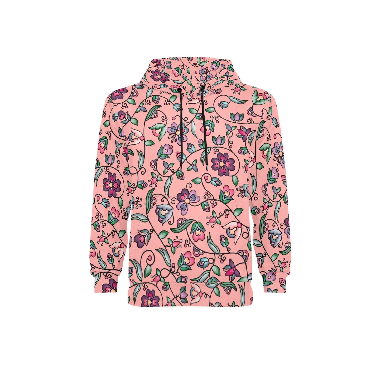 Amber Evening Garland Peach Men's Long Sleeve Fleece Hoodie