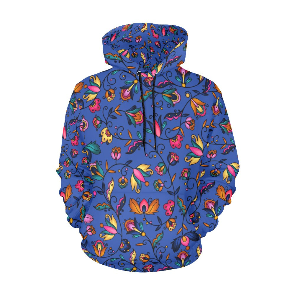 Copper Prairie Petals Blue Hoodie for Men
