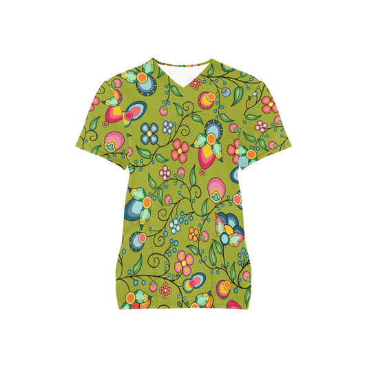 Floral Bounty Sweetgrass Scrub Top