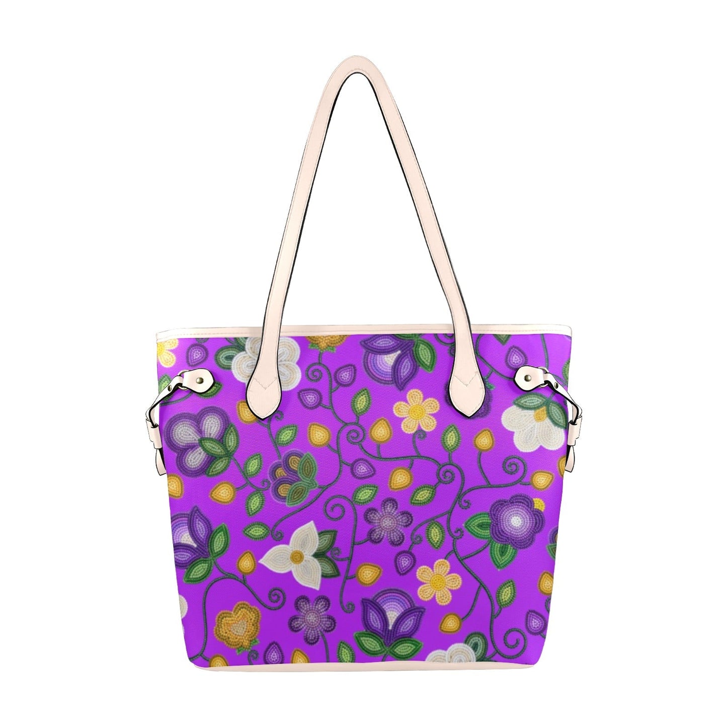 Midnight Moss Bloom Purple Clover Canvas Tote
