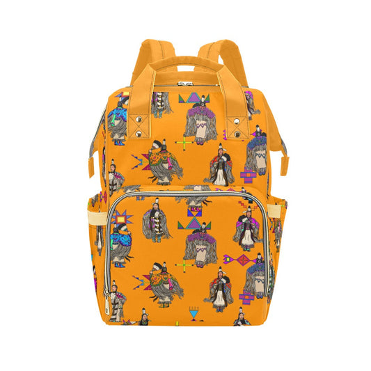 Women's Tradish Dancers Orange Multi-Function Diaper Backpack