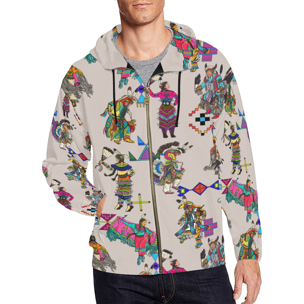 Grand Entry Dancers Muslin Men's Zipper Hoodie