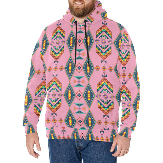 Travois Tipi Dusky Sunset Men's Long Sleeve Fleece Hoodie