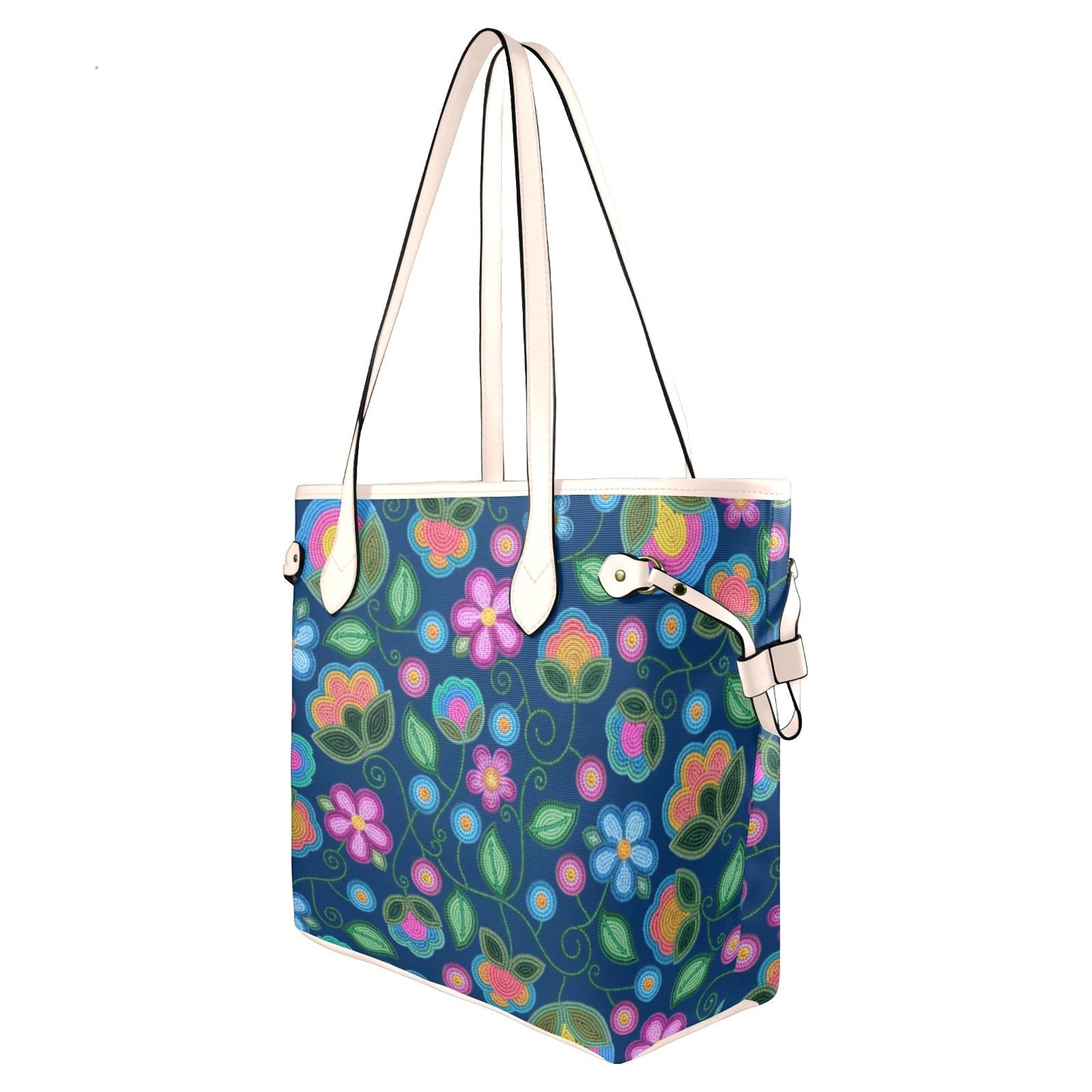 Turquoise Sunbeam Blue Clover Canvas Tote