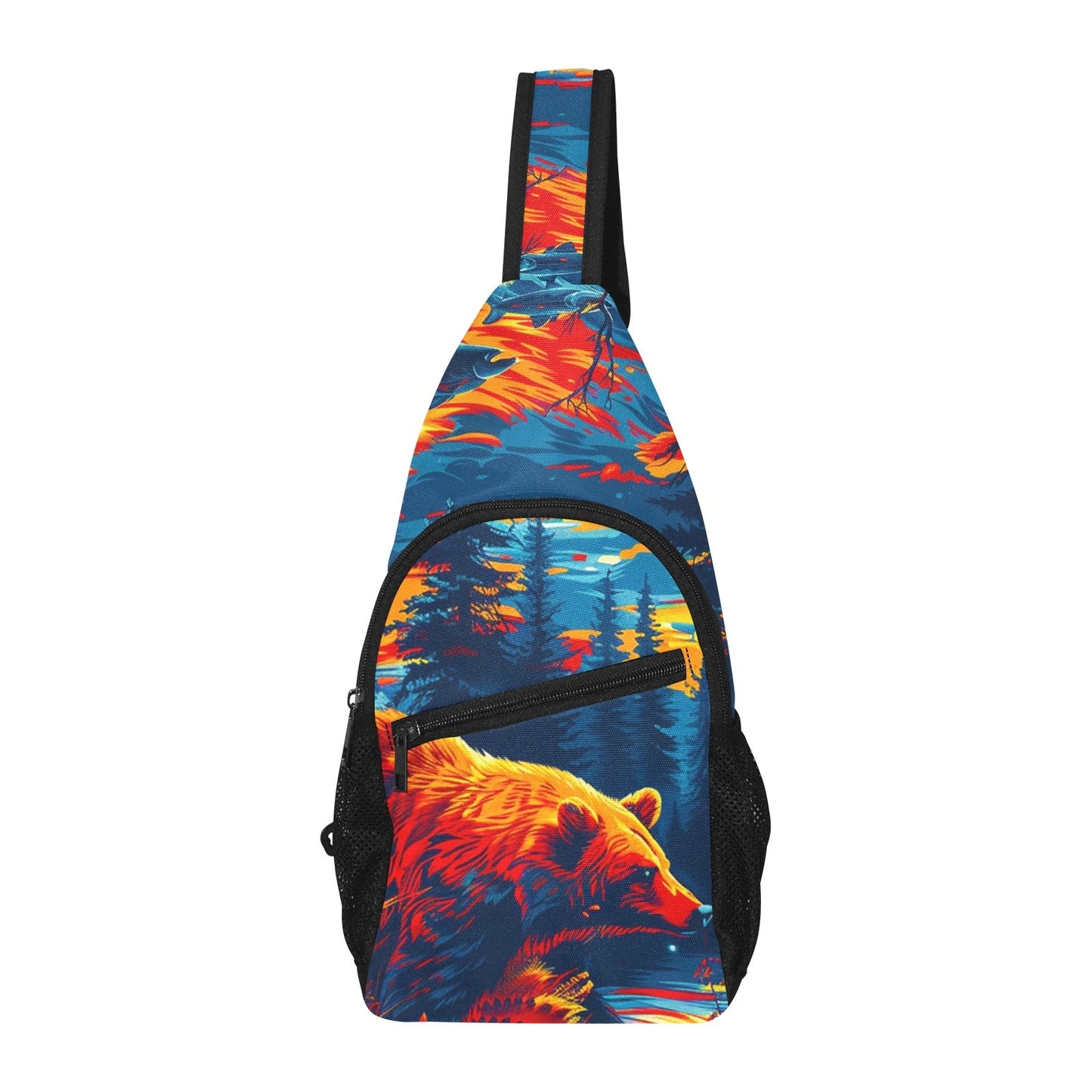 Fishing Bear Chest Bag