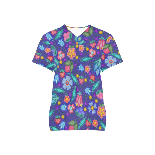 Sweet Offering Indigo Scrub Top