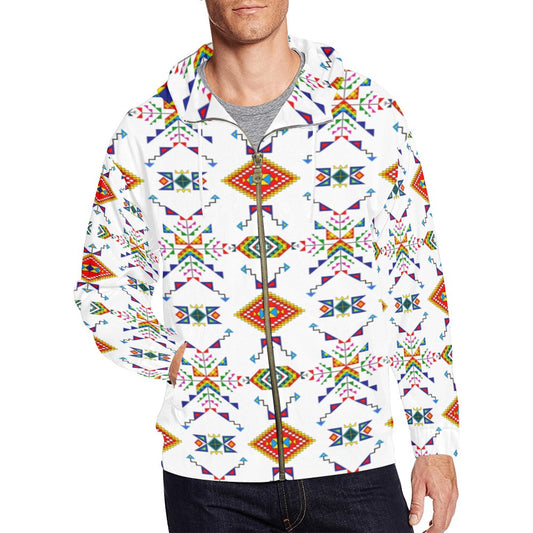 Buffalo Jump White Men's Zipper Hoodie