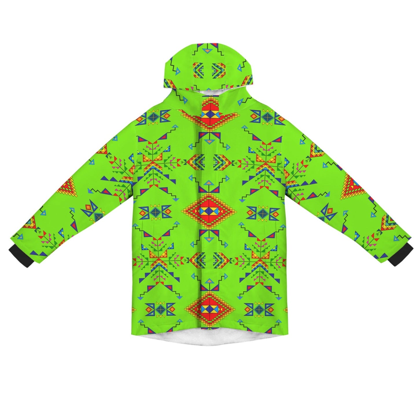 Buffalo Jump Neon Green Unisex Sherpa Lined Hooded Coat