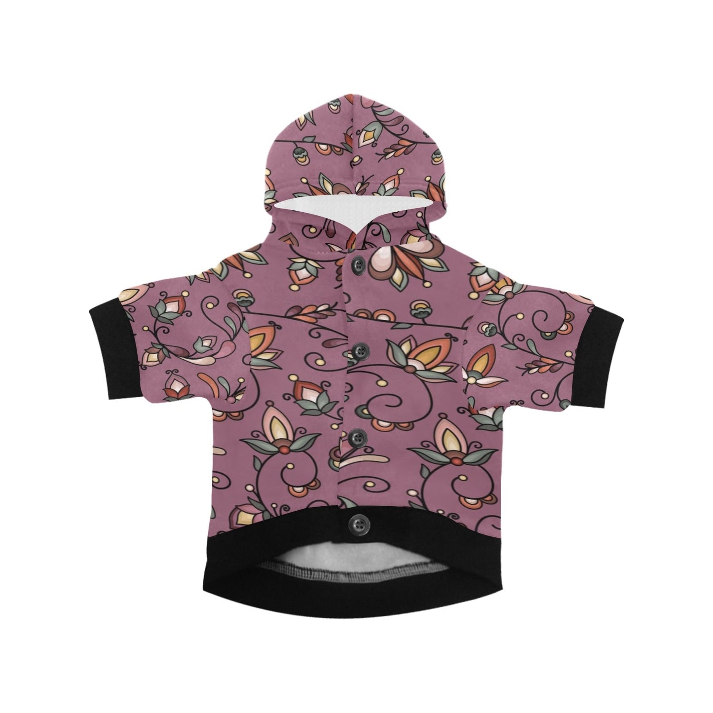 Burnt Sky Petals Magenta Pet Dog Hoodie