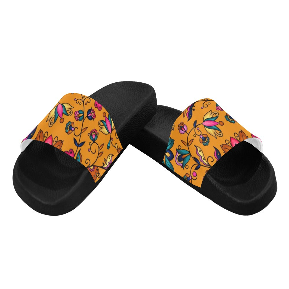 Copper Prairie Petals Orange Slide Sandals