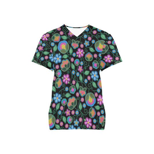 Turquoise Sunbeam Black Scrub Top
