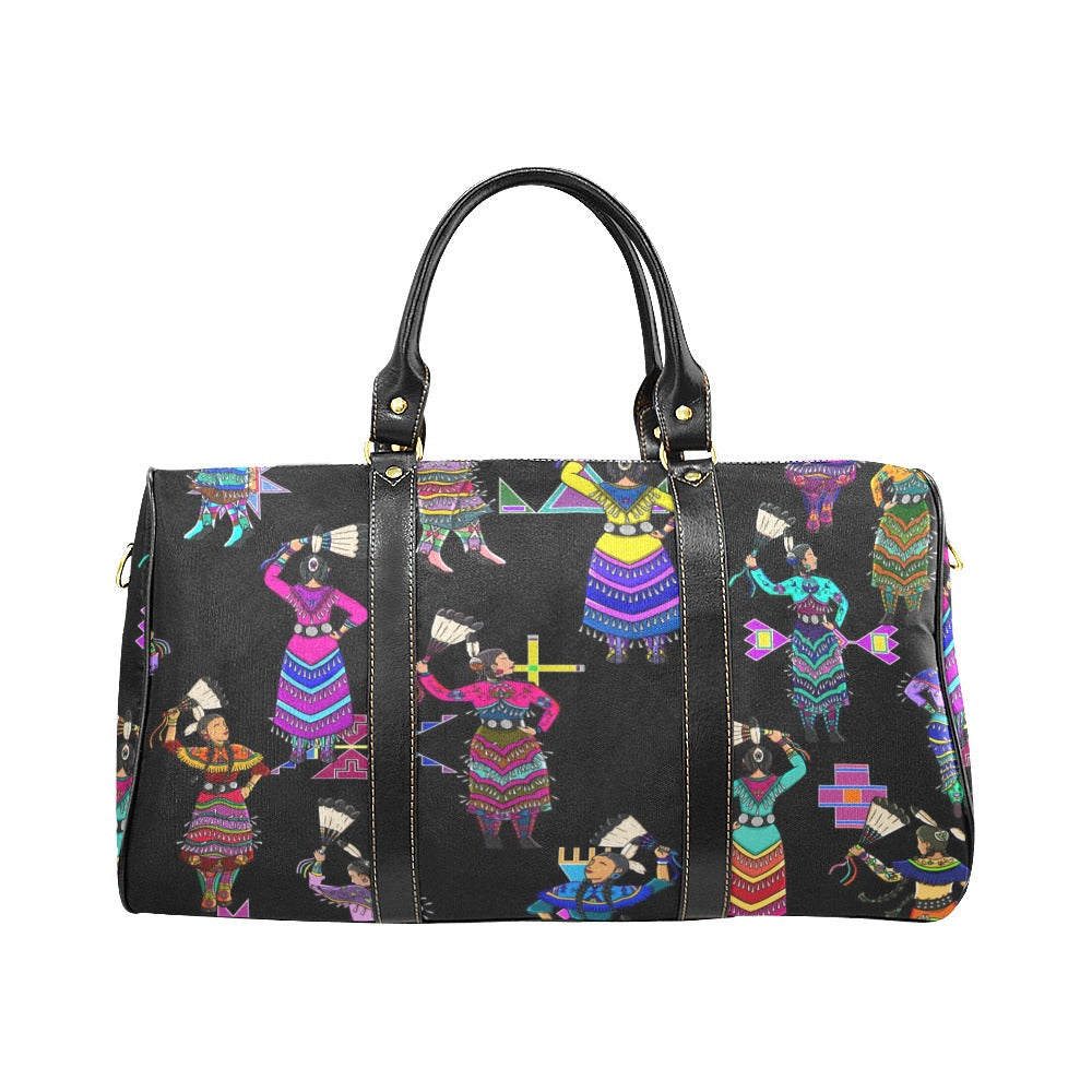 Women's Jingle Dancers Black Large Travel Bag