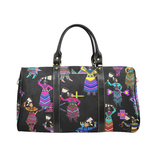 Women's Jingle Dancers Black Large Travel Bag