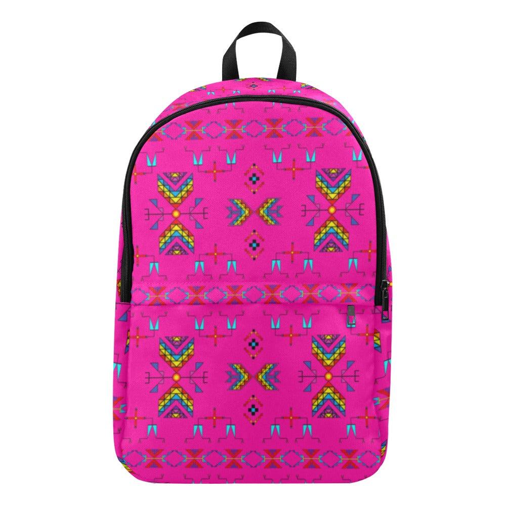 Rainy Chief Rainbow Hot Pink Fabric Backpack for Adult