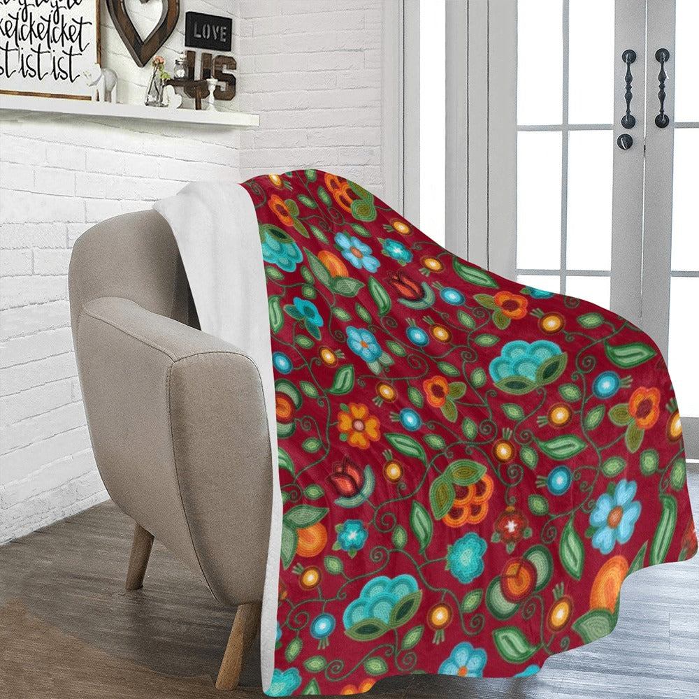Prairie Fire Petals Red X-Large Micro Fleece Blanket
