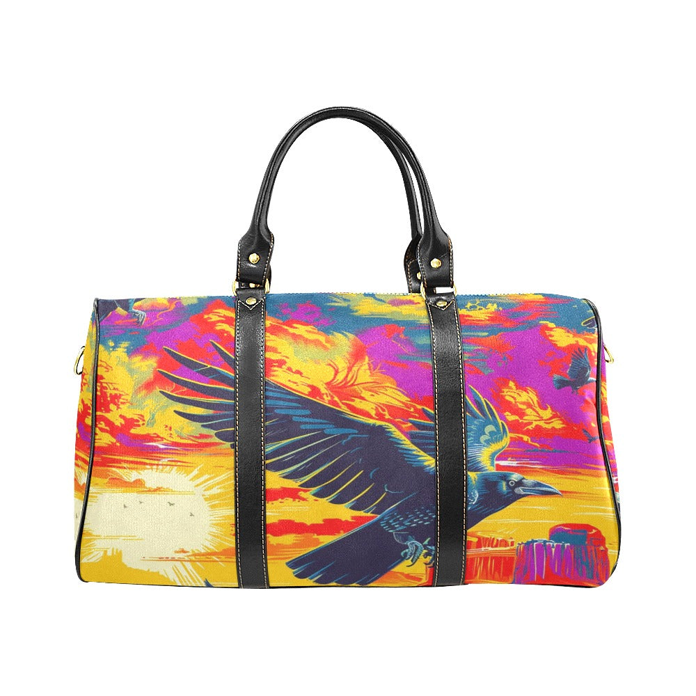 Crow Spreads His Wings Large Travel Bag