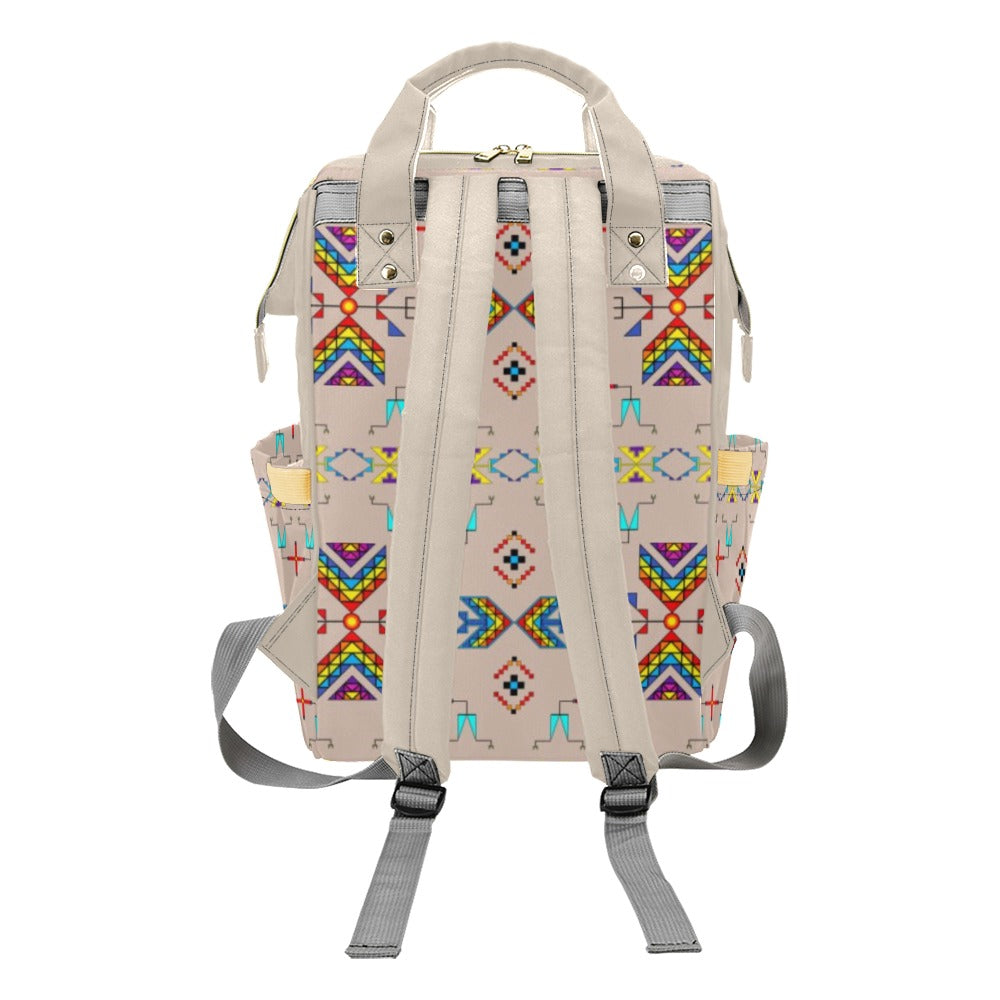 Rainy Chief Rainbow Taupe Multi-Function Diaper Backpack