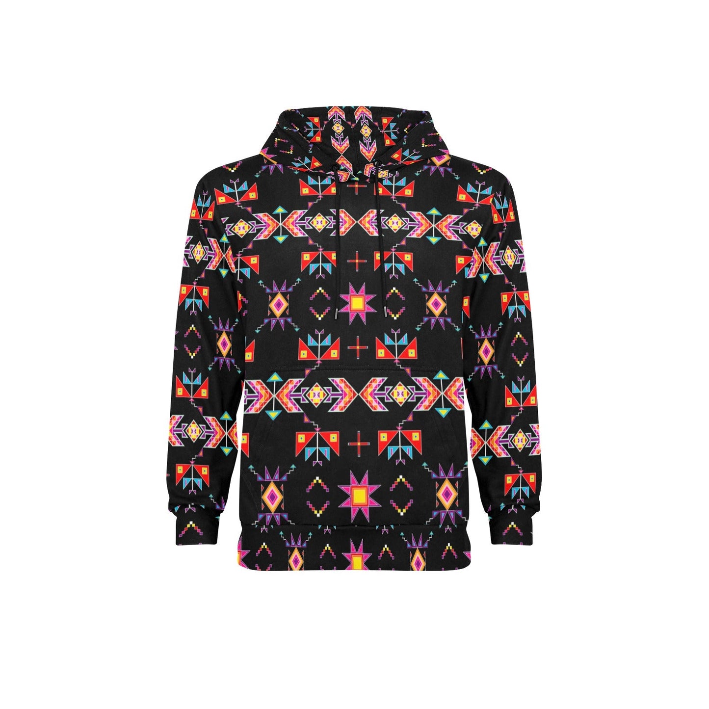 Scattered Generations Black Men's Long Sleeve Fleece Hoodie