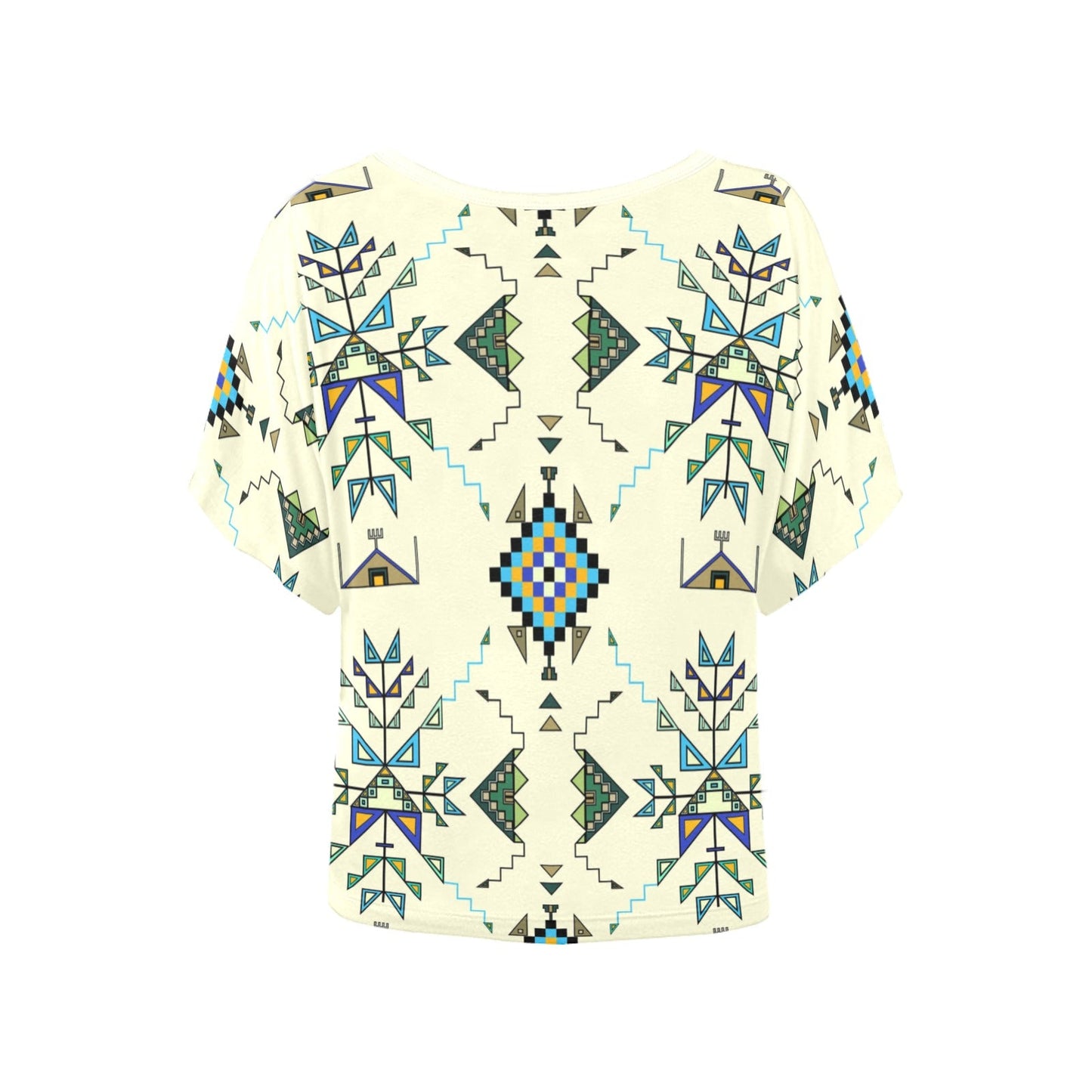 Bear Shield Cream Women's Batwing-Sleeved Blouse T shirt