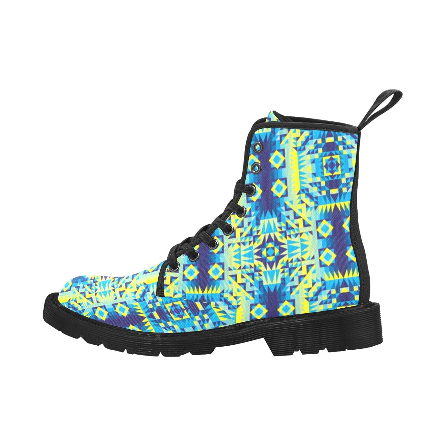 Kaleidoscope Jaune Bleu Boots for Men