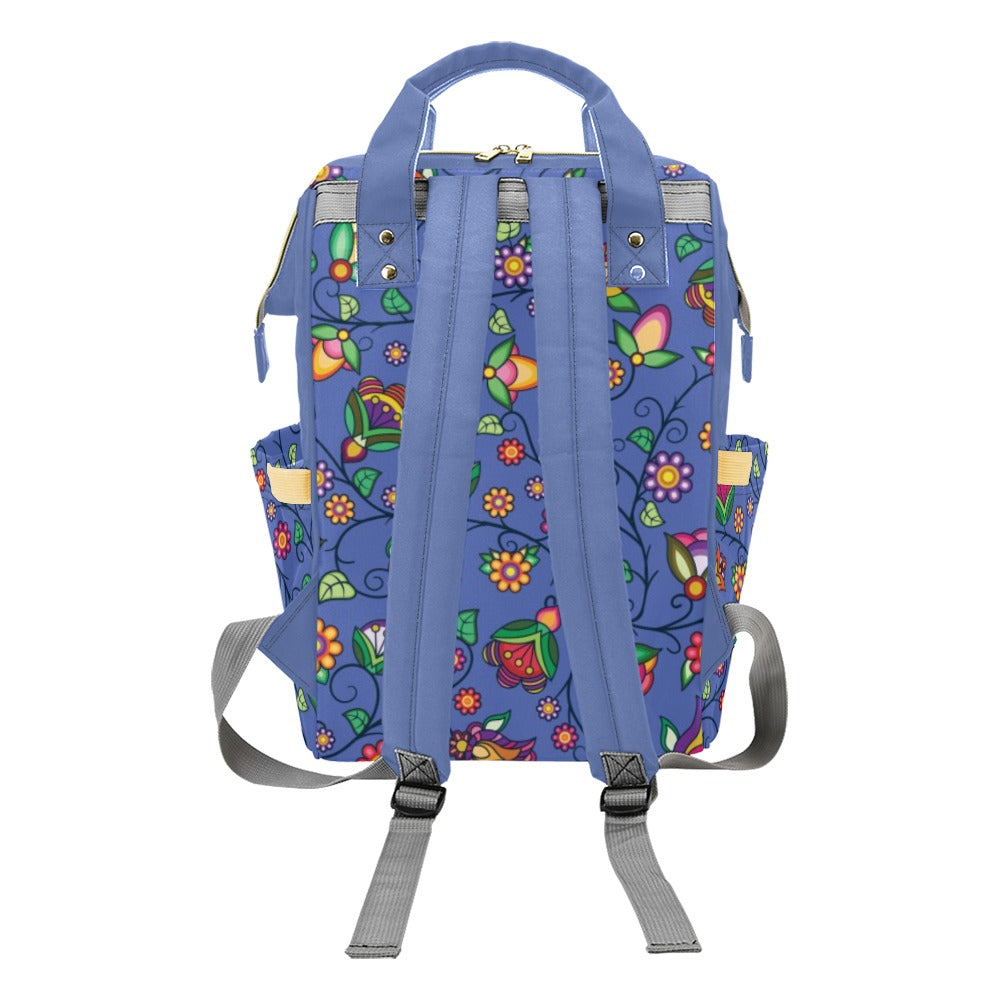 Heartbeat Petals Blue Multi-Function Diaper Backpack