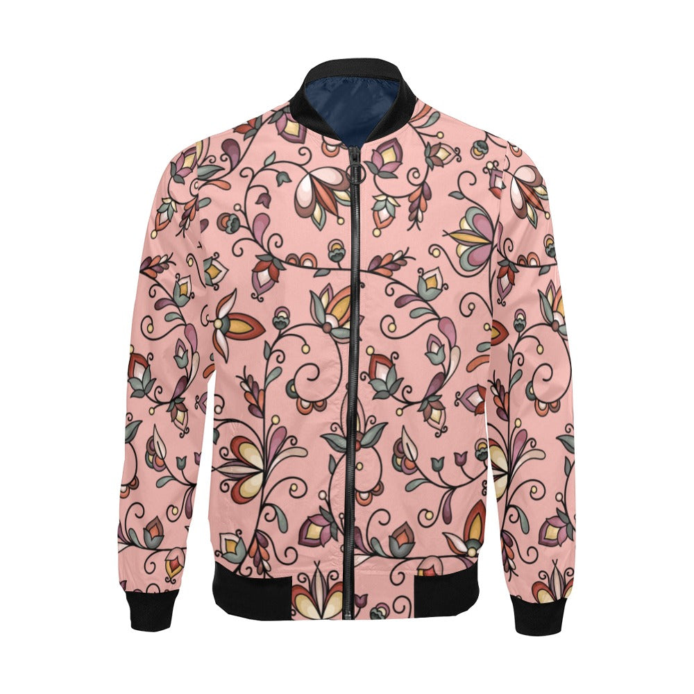 Burnt Sky Petals Peach Bomber Jacket for Men