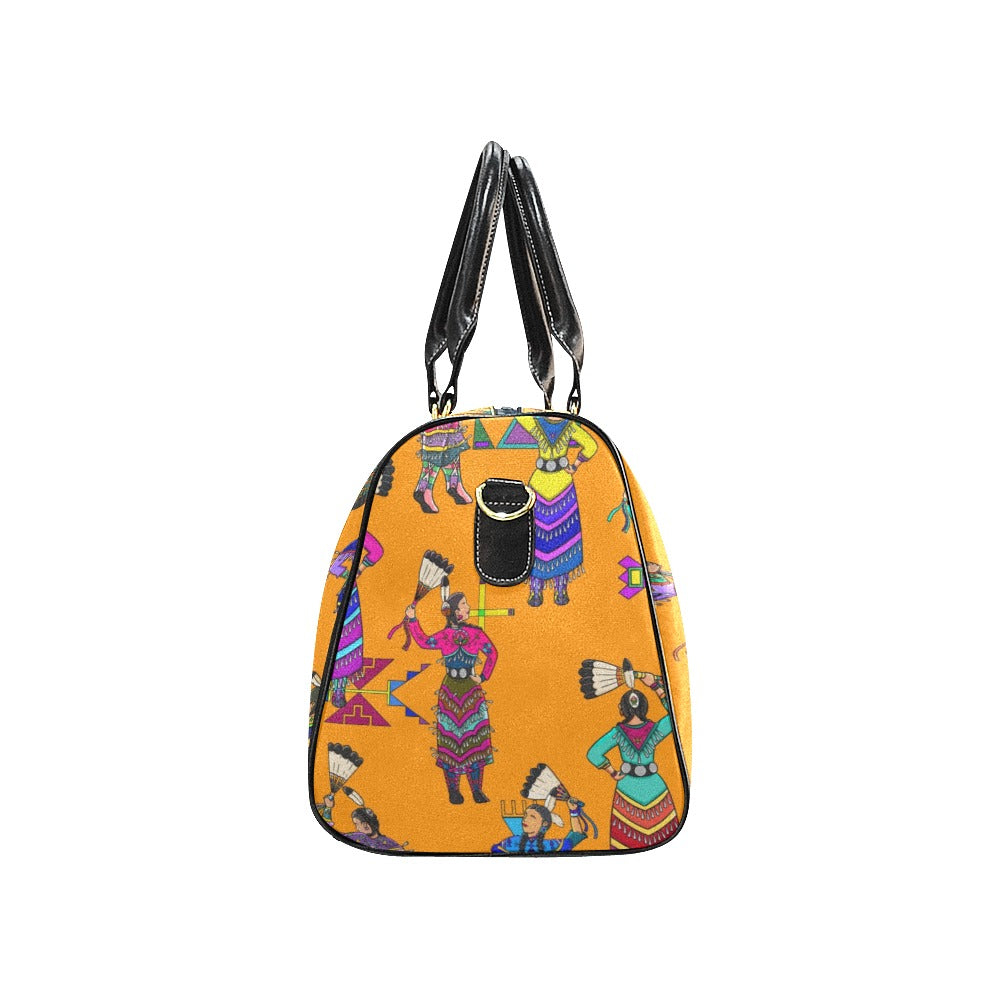Women's Jingle Dancers Orange Large Travel Bag