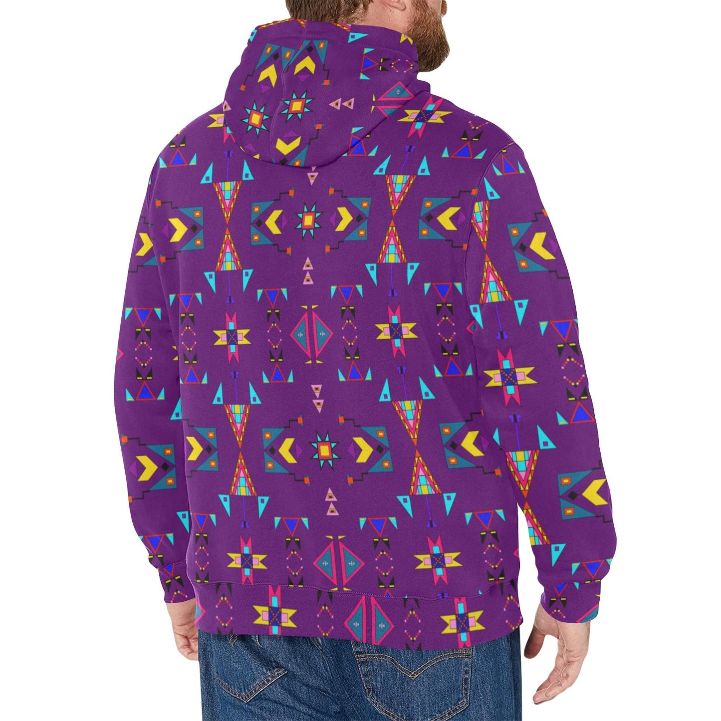 Enemy Territory Berry Men's Long Sleeve Fleece Hoodie