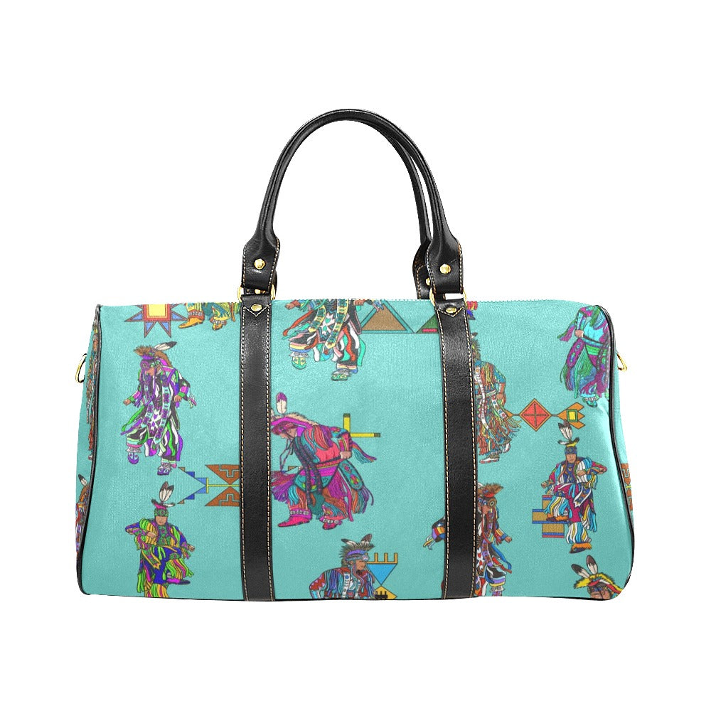 Men's Grass Dancers Eggshell Blue Large Travel Bag