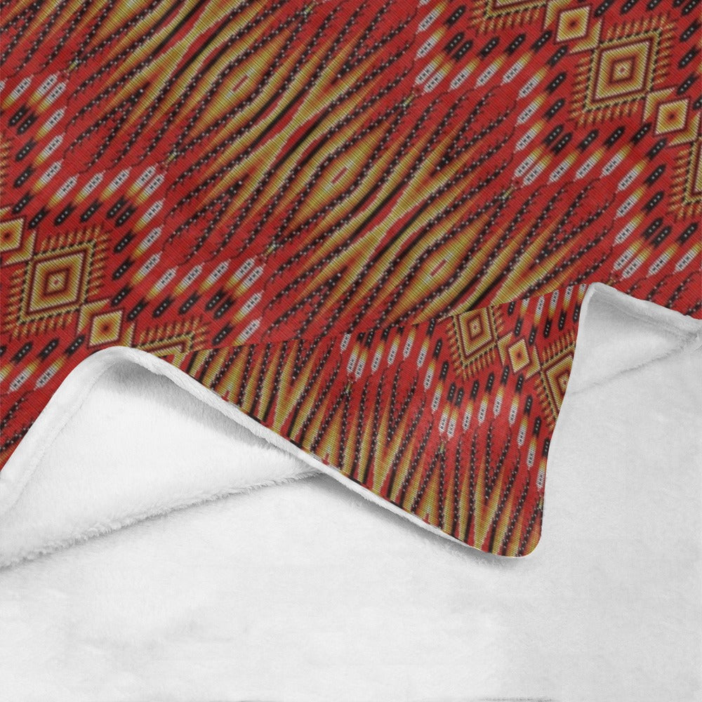 Fire Feather Red X-Large Micro Fleece Blanket