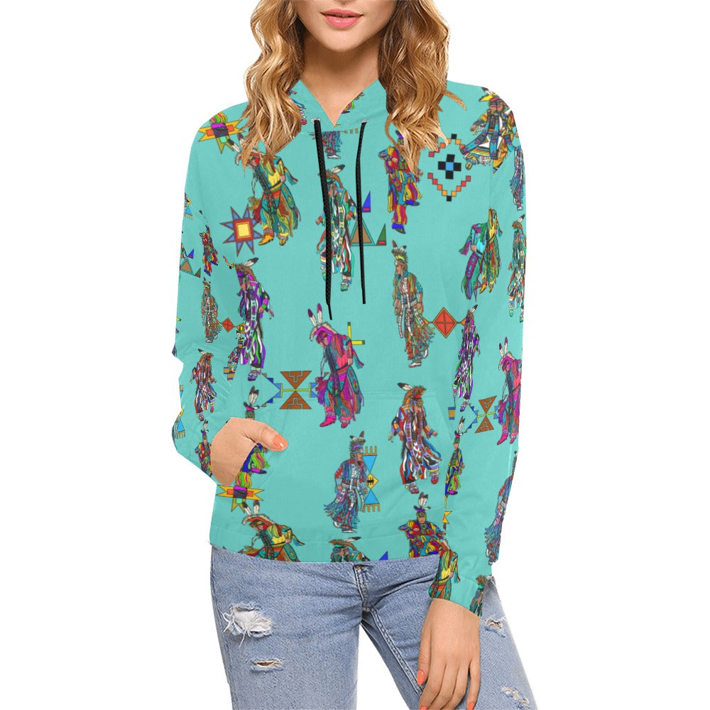 Men's Grass Dancers Eggshell Blue Hoodie for Women