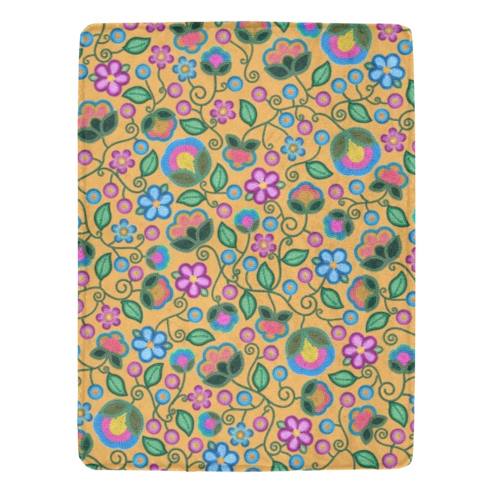 Turquoise Sunbeam Yellow X-Large Micro Fleece Blanket