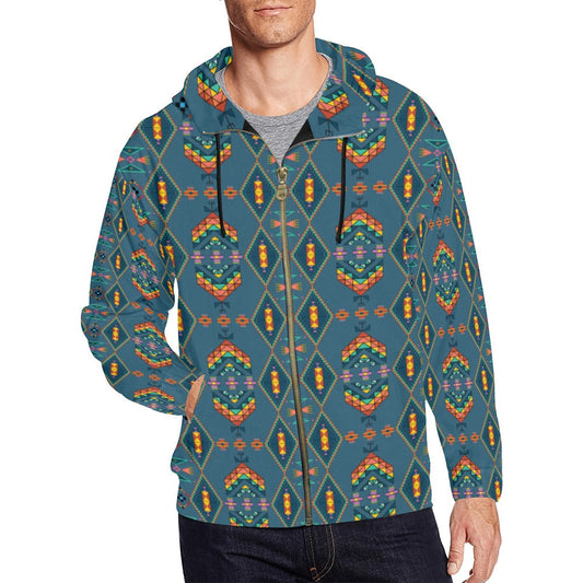 Travois Tipi Deep Lake Men's Zipper Hoodie