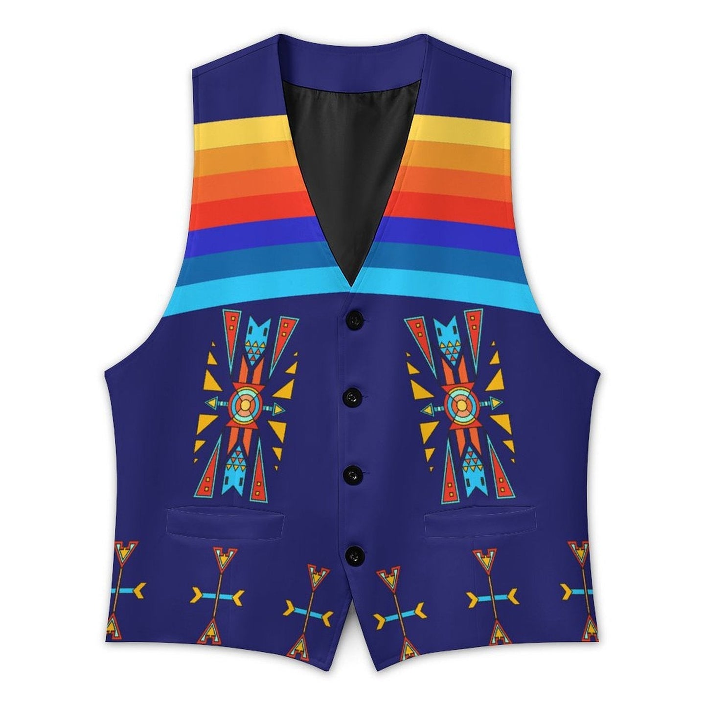 Blooming Spirit Geometric Men's Sleeveless Suit Vest