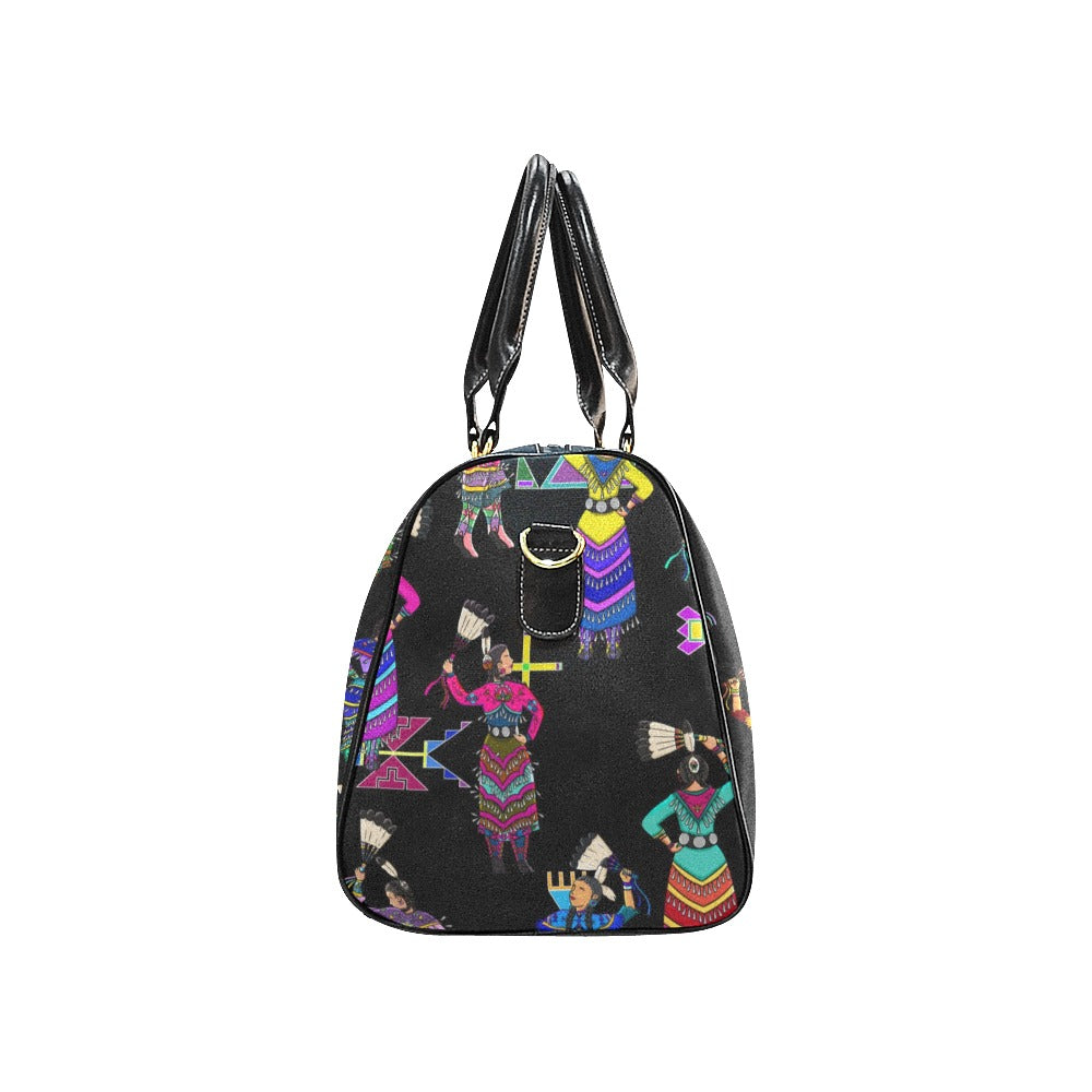 Women's Jingle Dancers Black Large Travel Bag