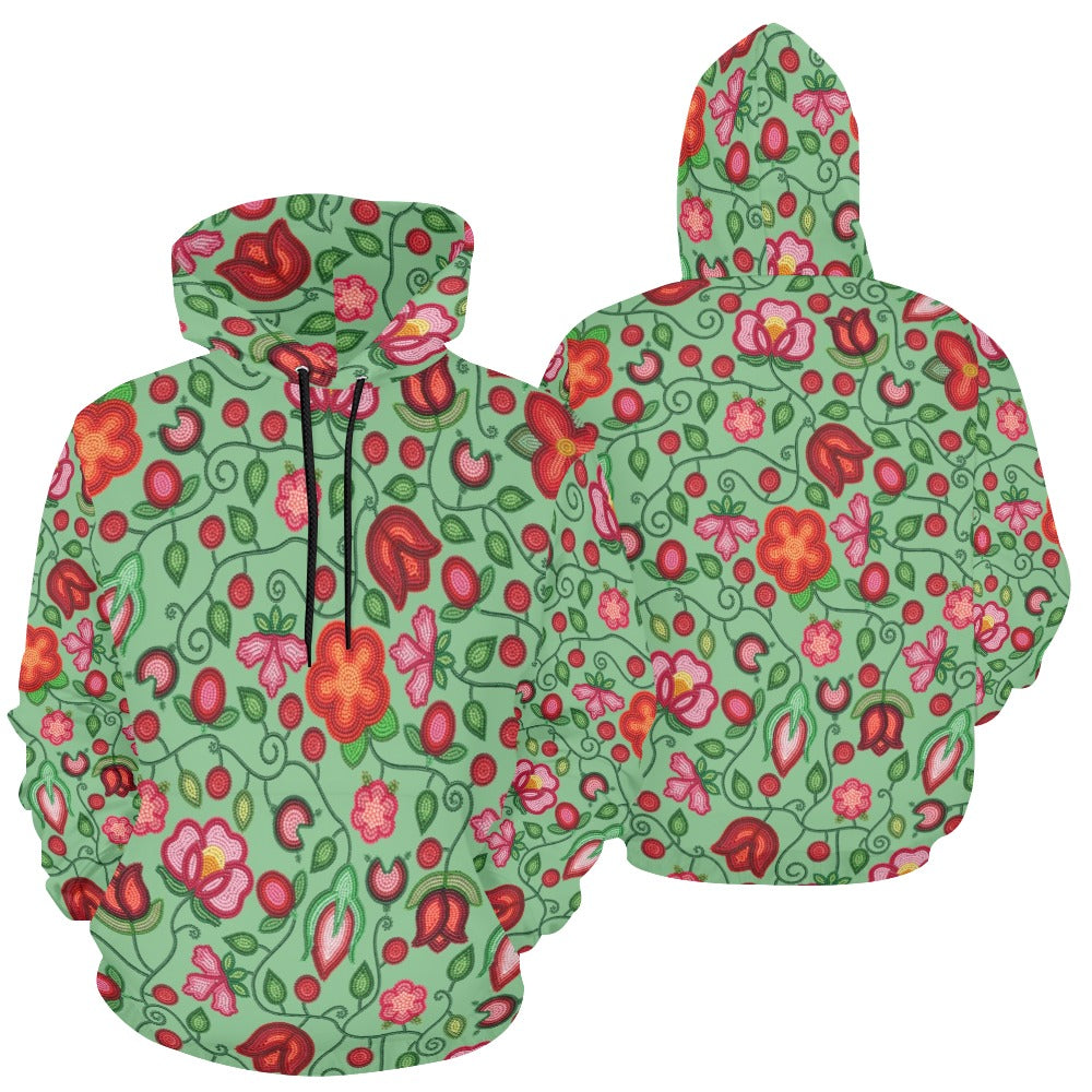 Rose Reverie Green Hoodie for Women