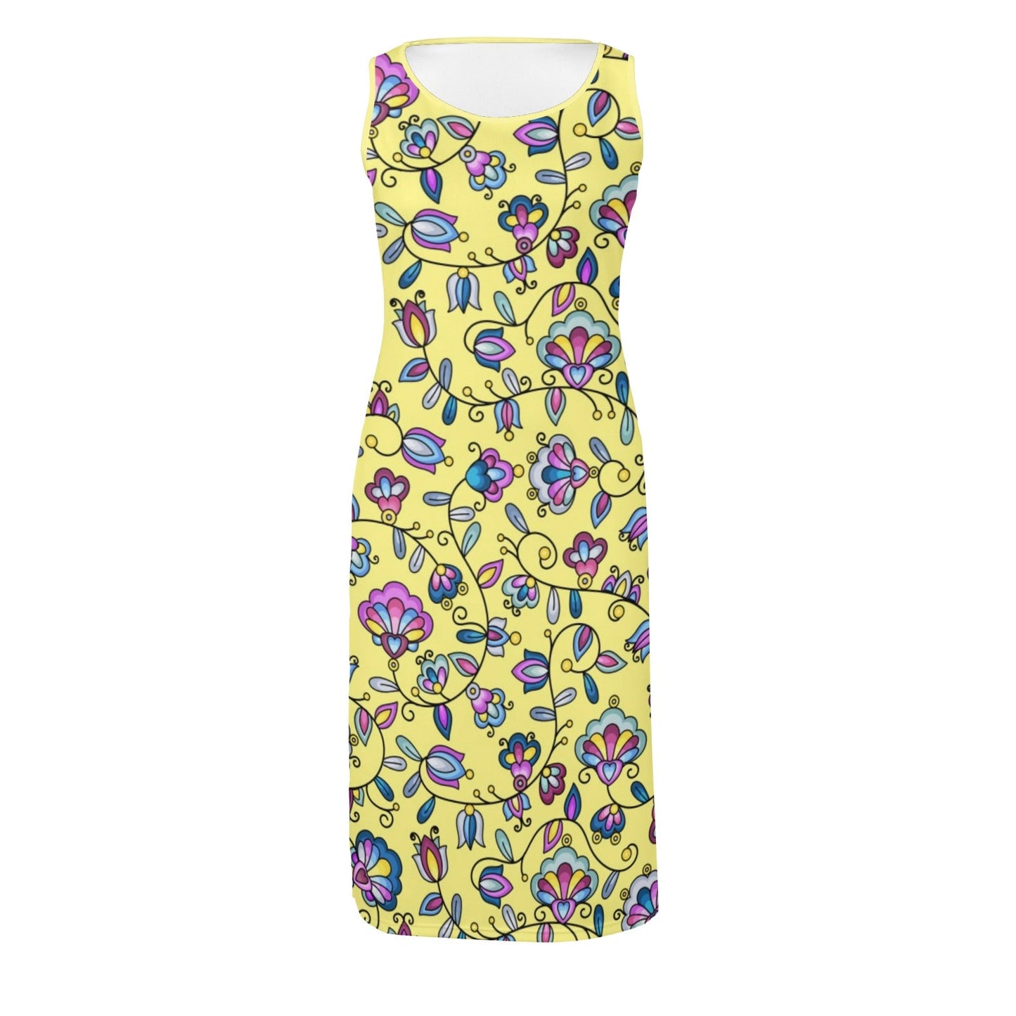 Autumn Bundle Blessing Yellow Phaedra Sleeveless Open Fork Long Dress