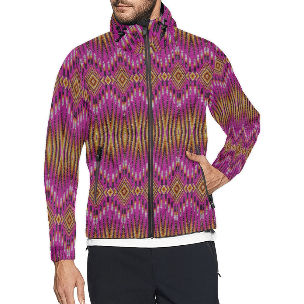 Fire Feather Pink Men's Windbreaker