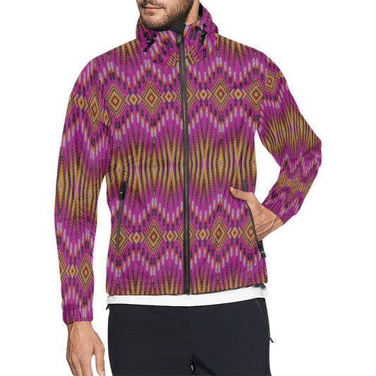 Fire Feather Pink Men's Windbreaker