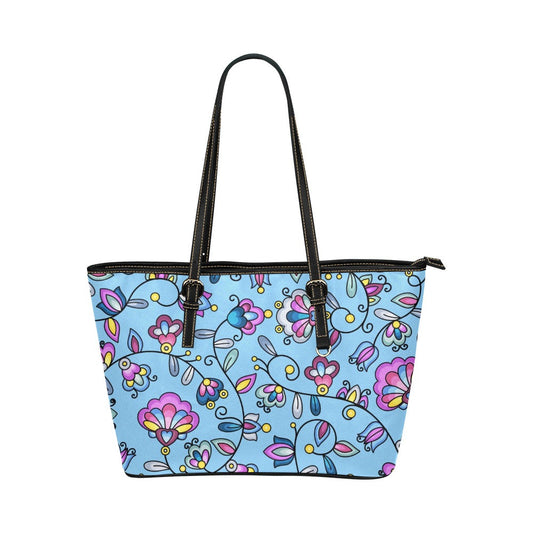 Autumn Bundle Blessing Blue Leather Tote