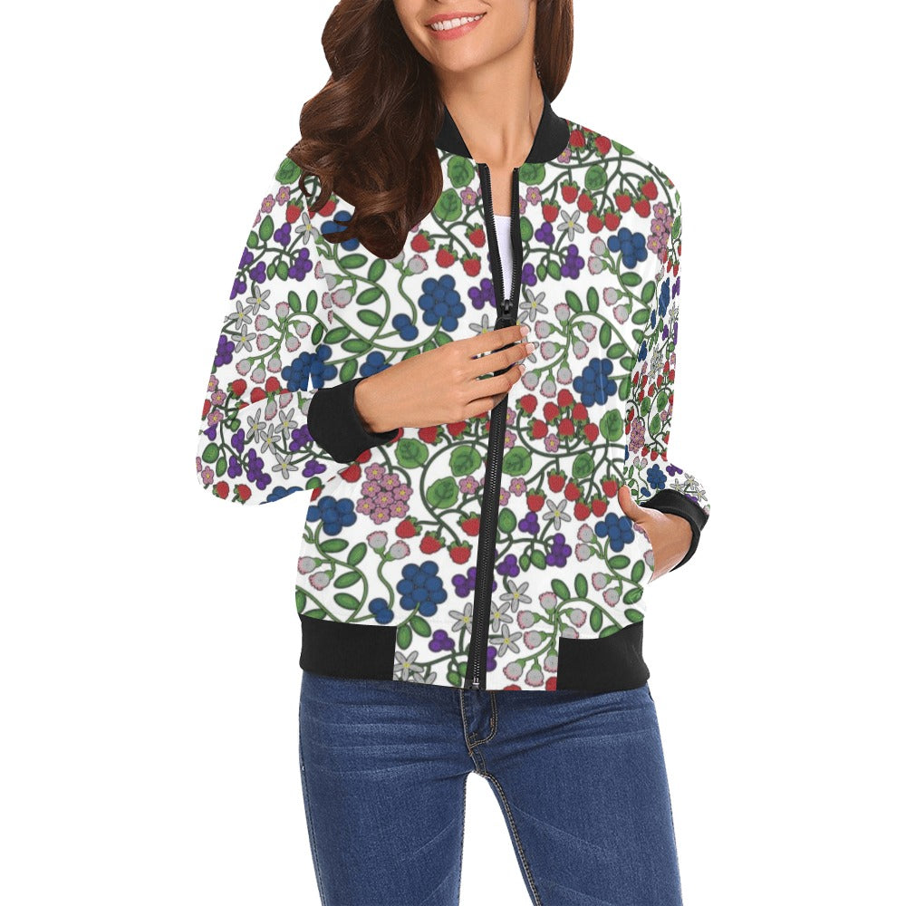 Takwakin Harvest White Bomber Jacket for Women