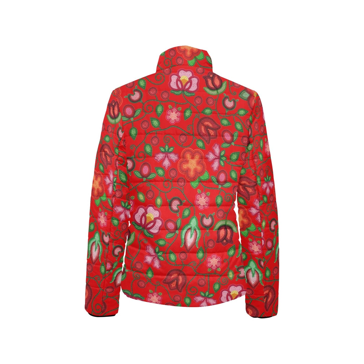 Rose Reverie Red Stand Collar Jacket