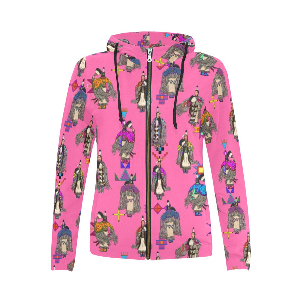 Women's Tradish Dancers Pink Full Zip Hoodie for Women
