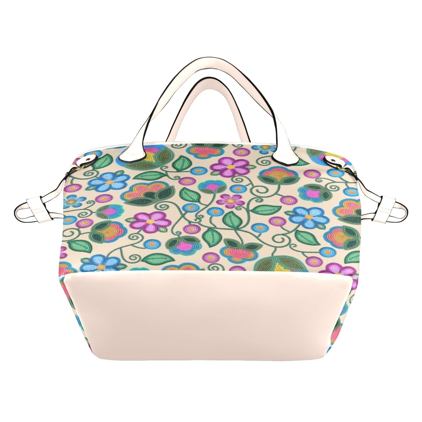 Turquoise Sunbeam Cream Clover Canvas Tote