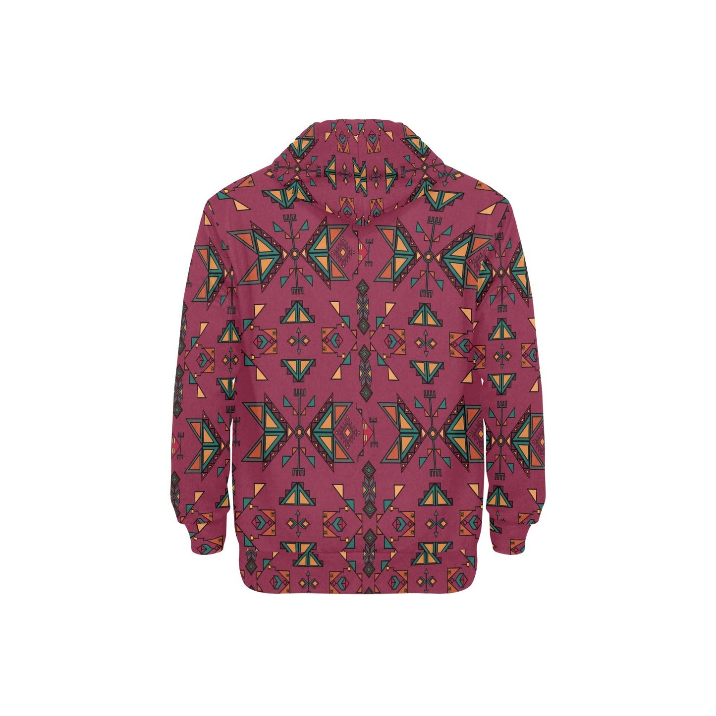 Arrow Dawn Maroon Men's Long Sleeve Fleece Hoodie