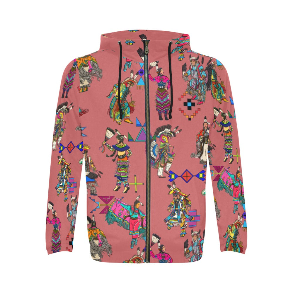 Grand Entry Dancers Terra Cotta Men's Zipper Hoodie